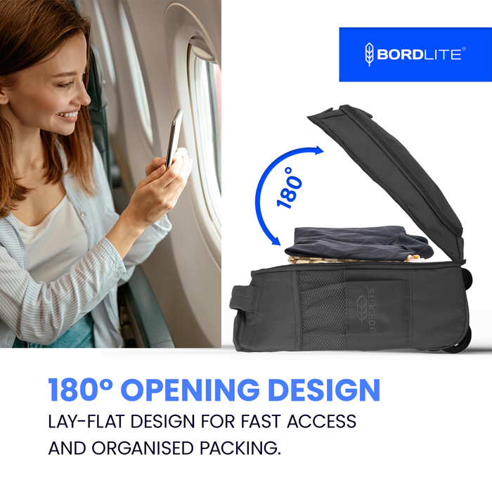 Bordlite Ryanair Cabin Approved Wheeled Backpack 40x25x20cm - 2 in 1 Wheeled Holdall + Backpack - 20L