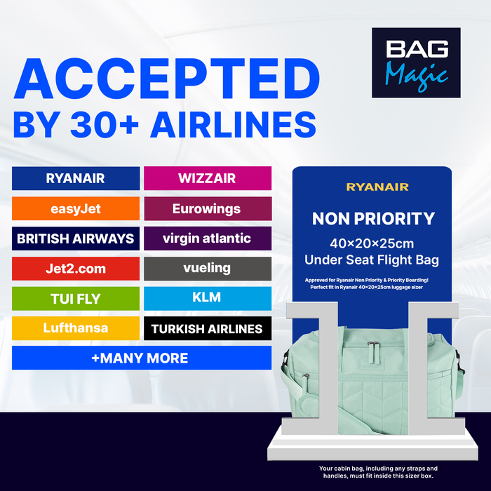 Ryanair Cabin Bag 40x25x20cm – Underseat Travel Holdall for Women & Men
