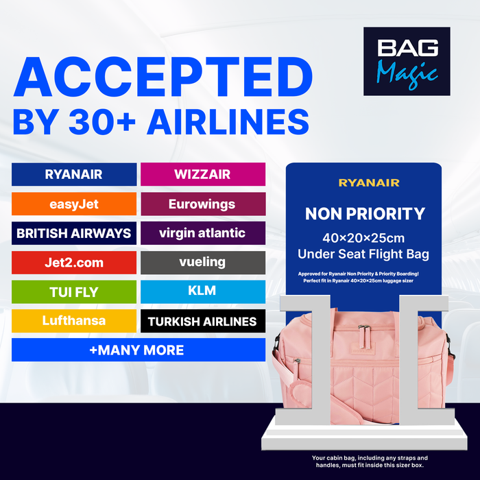 Ryanair Cabin Bag 40x25x20cm – Underseat Travel Holdall for Women & Men