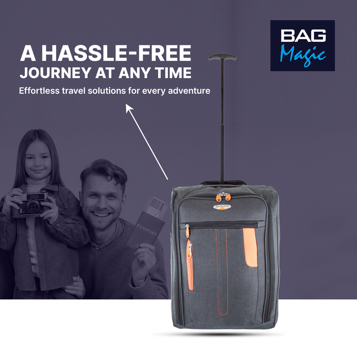 Overhead Cabin Luggage 50x35x20cm Wheeled Travel Bag – Ryanair & Airline Approved