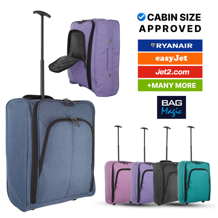 Overhead Cabin Luggage 50x35x20cm Wheeled Travel Bag – Ryanair & Airline Approved