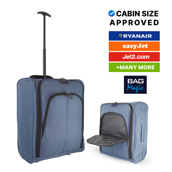 Overhead Cabin Luggage 50x35x20cm Wheeled Travel Bag – Ryanair & Airline Approved