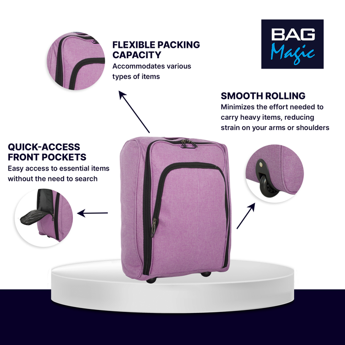 Overhead Cabin Luggage 50x35x20cm Wheeled Travel Bag – Ryanair & Airline Approved