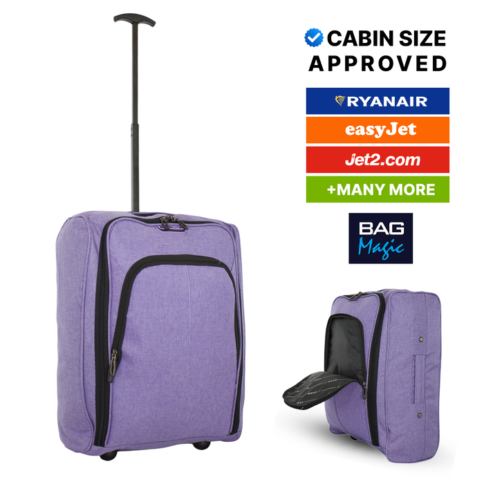 Overhead Cabin Luggage 50x35x20cm Wheeled Travel Bag – Ryanair & Airline Approved