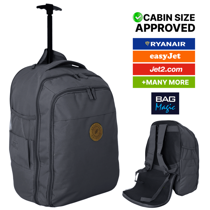 Cabin Approved 2-in-1 Wheeled Backpack & Holdall – 50x38x25cm, 47L Lightweight Trolley Bag
