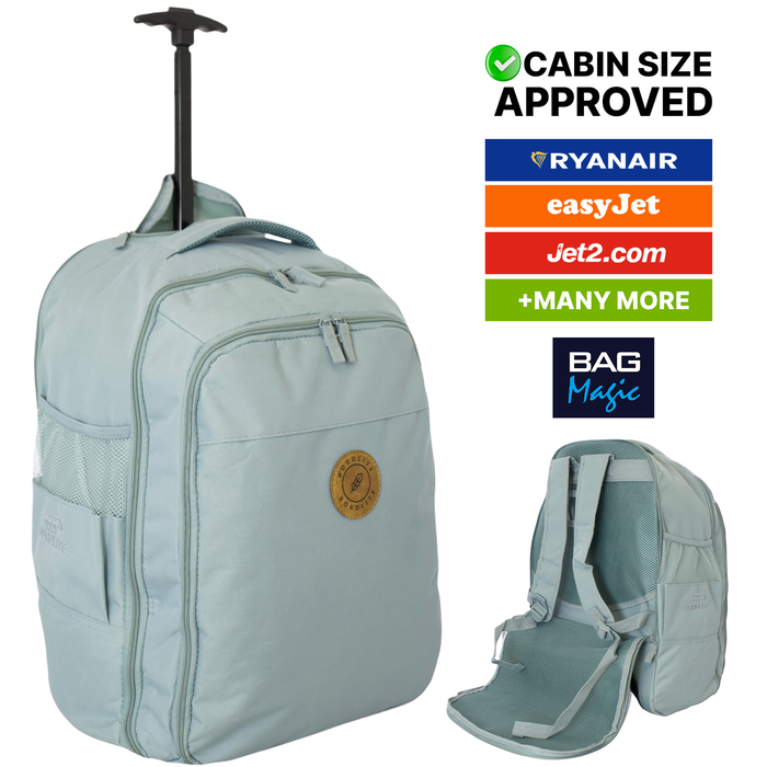 Cabin Approved 2-in-1 Wheeled Backpack & Holdall – 50x38x25cm, 47L Lightweight Trolley Bag