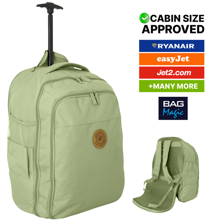 Cabin Approved 2-in-1 Wheeled Backpack & Holdall – 50x38x25cm, 47L Lightweight Trolley Bag
