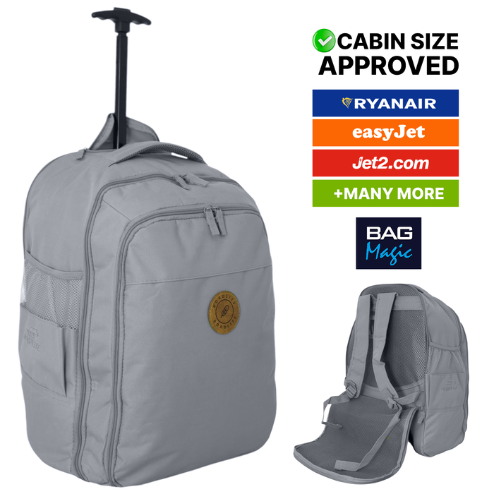 Cabin Approved 2-in-1 Wheeled Backpack & Holdall – 50x38x25cm, 47L Lightweight Trolley Bag