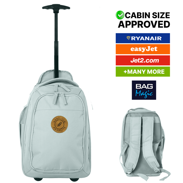 Bordlite Ryanair Cabin Approved Wheeled Backpack 40x25x20cm – 2 in 1 Wheeled Holdall + Backpack - 20L