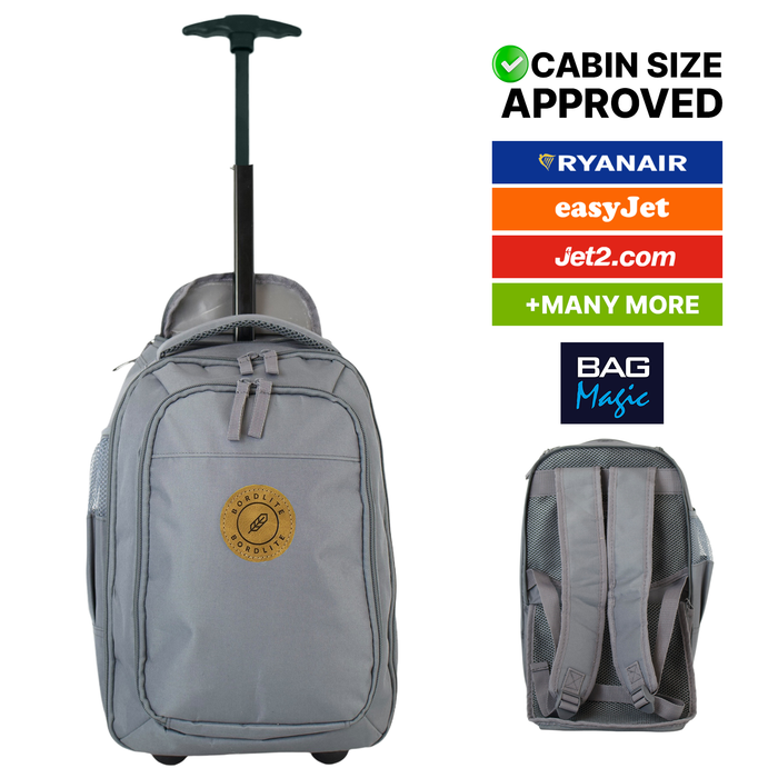Bordlite Ryanair Cabin Approved Wheeled Backpack 40x25x20cm – 2 in 1 Wheeled Holdall + Backpack - 20L
