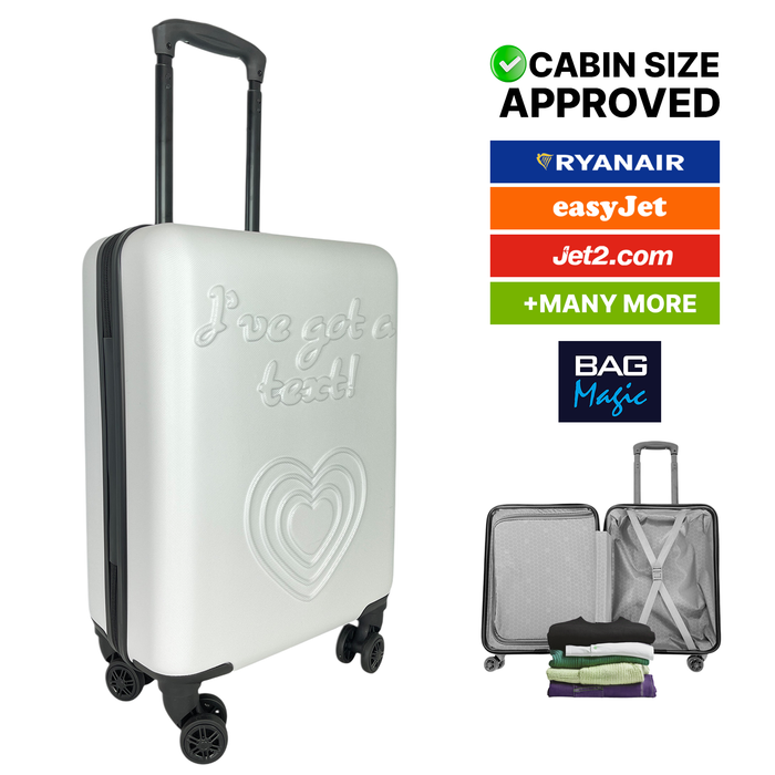 54x36x20cm Hardshell Cabin Suitcase – Lightweight ABS Hand Luggage with 8 Spinner Wheels