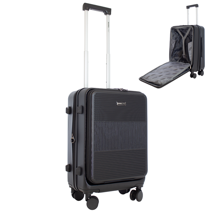 Bordlite 28" Large Suitcase – ABS Hardshell Front Opening Lightweight Luggage with 8x Spinner Wheels, Combo Lock, Telescopic Handle