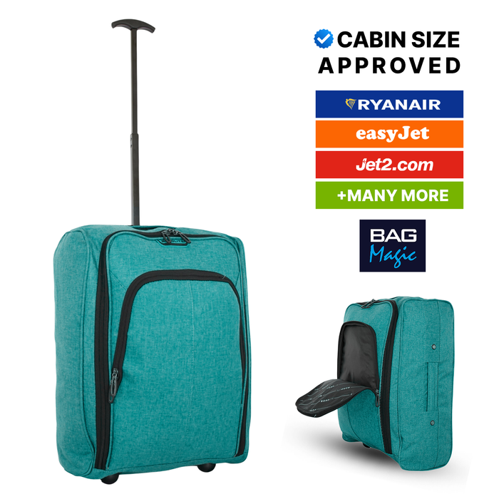Overhead Cabin Luggage 50x35x20cm Wheeled Travel Bag – Ryanair & Airline Approved