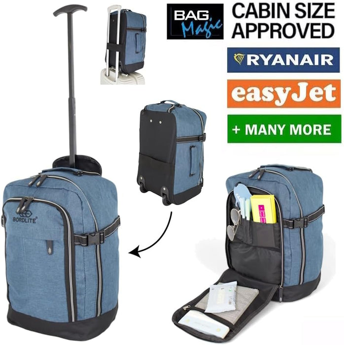 Bordlite Ryanair Approved Cabin Holdall on Wheels Twill Travel Bag with Extendable Handle