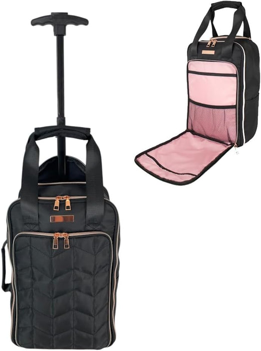 Ryanair Underseat Cabin Bag 40x25x20cm – Lightweight Wheeled Holdall with Trolley Handle, Front Pocket & Bottle Holder