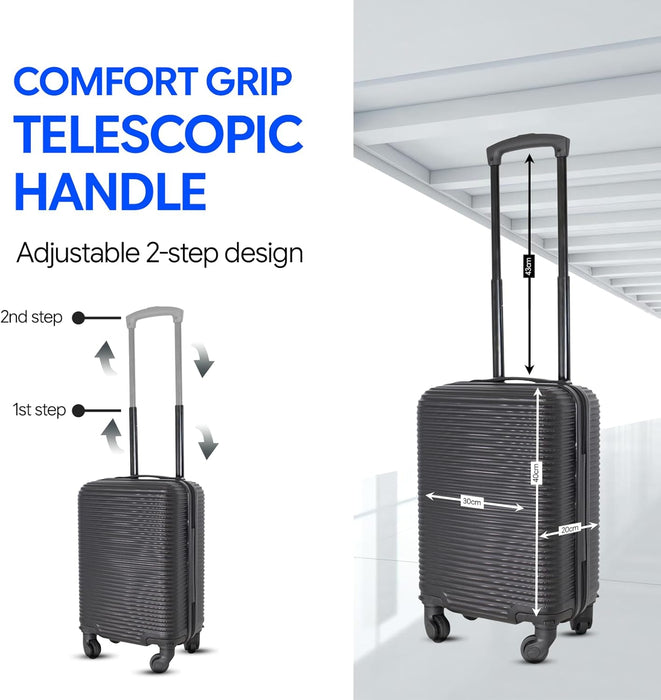 Bordlite Ryanair 40x30x20cm Underseat Carry On Suitcase with Removable Wheels | Extra Packing Space & Cabin Size Fit | Lightweight Luggage