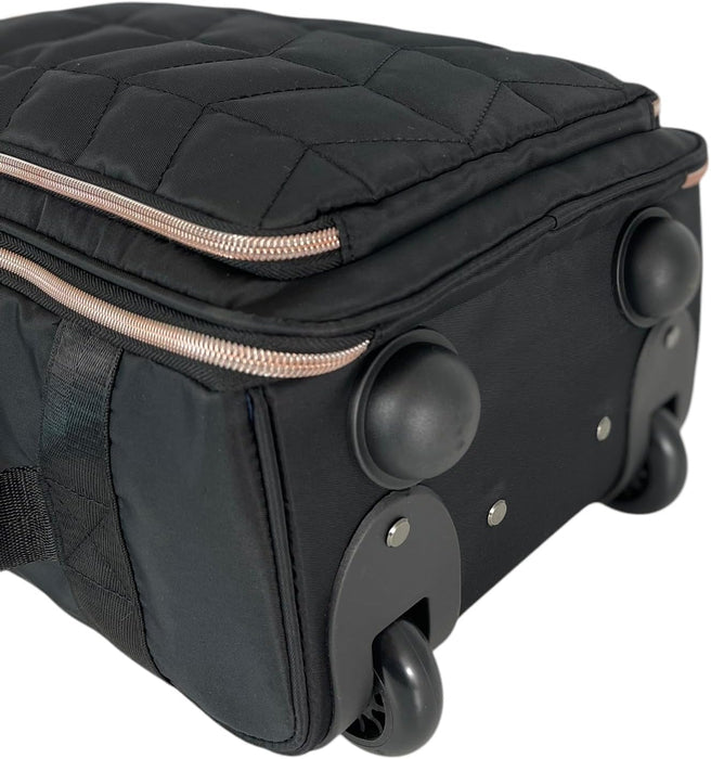 Ryanair Underseat Cabin Bag 40x25x20cm – Lightweight Wheeled Holdall with Trolley Handle, Front Pocket & Bottle Holder