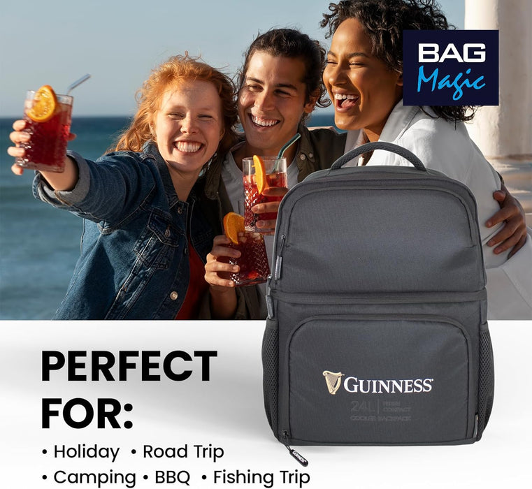 Official Guinness 24L Cooler Backpack For Travel, Camping, BBQs, Picnics & Beach Trips