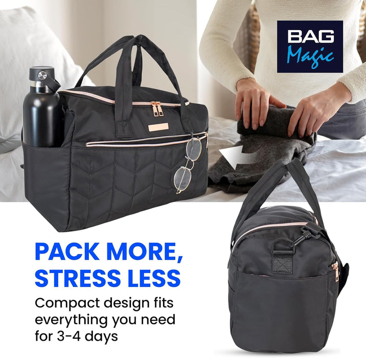 Bordlite Ryanair Cabin Bag 40x20x25cm Underseat Holdall – Airline Approved Hand Luggage for Ryanair, easyJet & Jet2 | Lightweight Travel Bag with Shoulder Strap, Trolley Sleeve & Pockets – Black