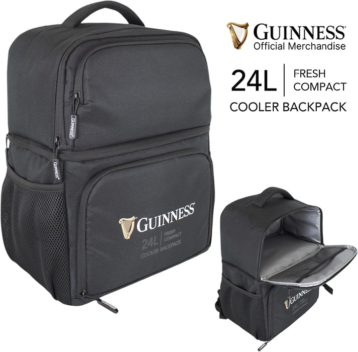 Official Guinness 24L Cooler Backpack For Travel, Camping, BBQs, Picnics & Beach Trips