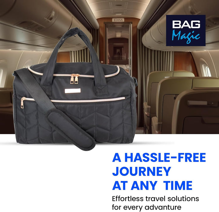 Bordlite Ryanair Cabin Bag 40x20x25cm Underseat Holdall – Airline Approved Hand Luggage for Ryanair, easyJet & Jet2 | Lightweight Travel Bag with Shoulder Strap, Trolley Sleeve & Pockets – Black