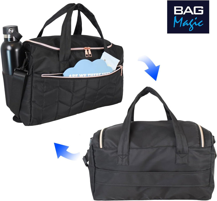Bordlite Ryanair Cabin Bag 40x20x25cm Underseat Holdall – Airline Approved Hand Luggage for Ryanair, easyJet & Jet2 | Lightweight Travel Bag with Shoulder Strap, Trolley Sleeve & Pockets – Black