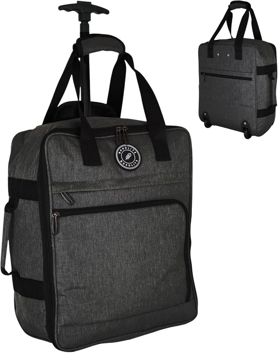 EasyJet Underseat Cabin Bag 45x36x20cm – Lightweight Twill Wheeled Travel Holdall with Trolley Handle
