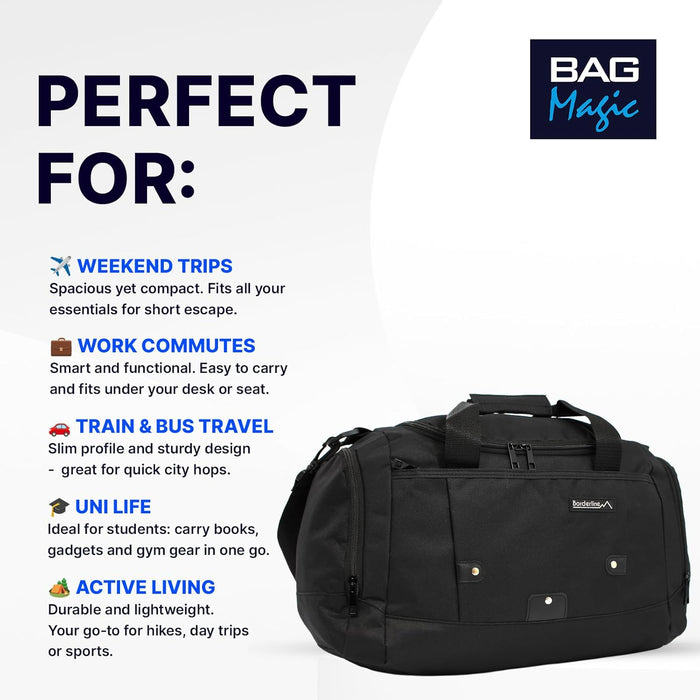 Duffle Gym Bags with Shoulder Strap – Lightweight Carry On Cabin Luggage, Weekend & Overnight Bag for Men & Women