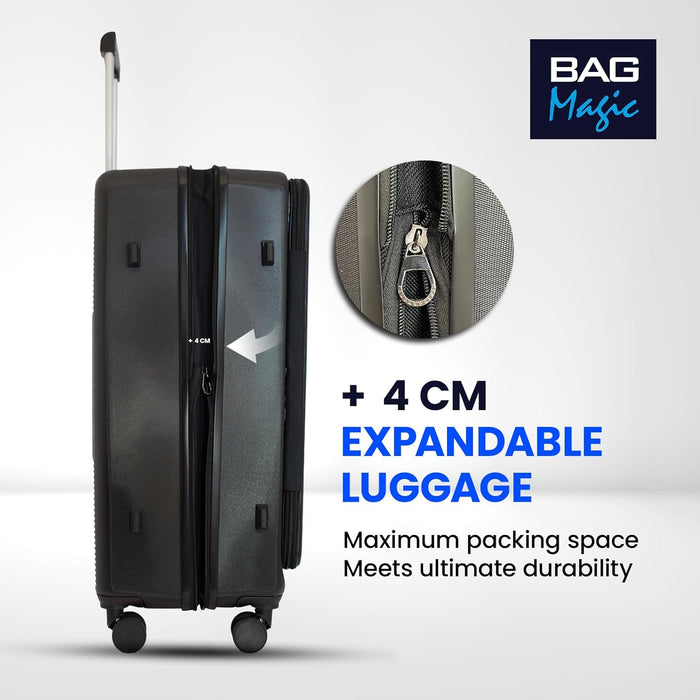 Bordlite 28" Large Suitcase – ABS Hardshell Front Opening Lightweight Luggage with 8x Spinner Wheels, Combo Lock, Telescopic Handle