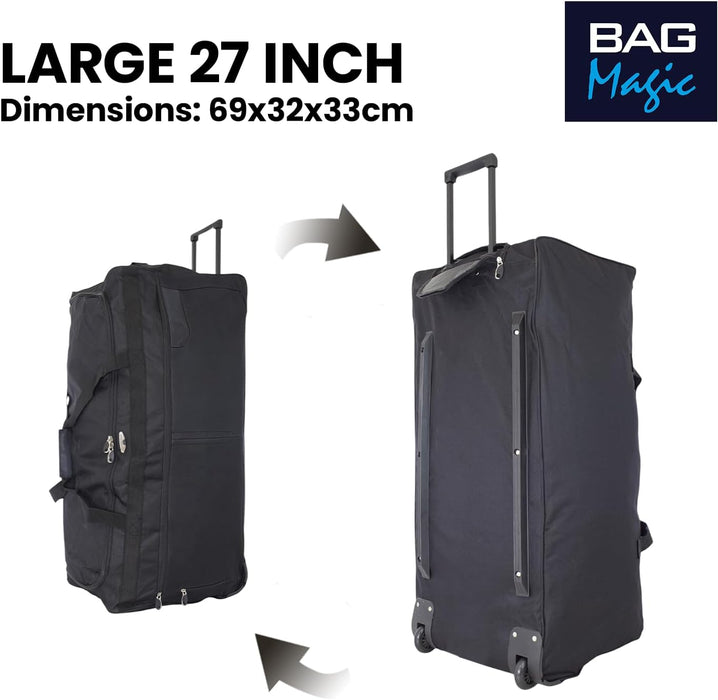 Bordlite Wheeled Holdall Travel Bag – Lightweight 2-Wheel Luggage with Extendable Handle