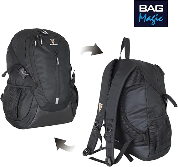 Guinness 40x25x20cm Lightweight Travel Cabin Backpack, Ryanair Underseat Bag, Cabin-Approved Flight