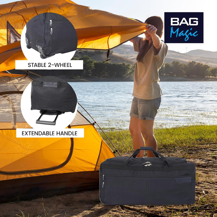 Bordlite Wheeled Holdall Travel Bag – Lightweight 2-Wheel Luggage with Extendable Handle