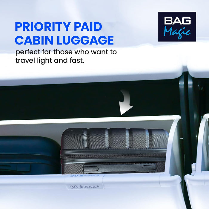 Lightweight ABS Cabin Suitcase – 30+ Airline Overhead Compatible (47x36x20cm) – Spinner Wheels + Combination Lock