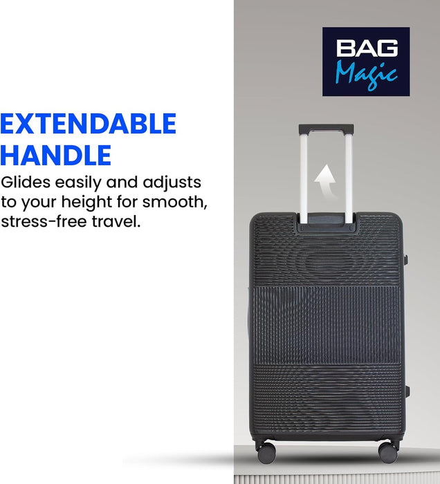 Bordlite 28" Large Suitcase – ABS Hardshell Front Opening Lightweight Luggage with 8x Spinner Wheels, Combo Lock, Telescopic Handle