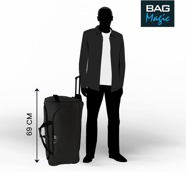 Bordlite Wheeled Holdall Travel Bag – Lightweight 2-Wheel Luggage with Extendable Handle