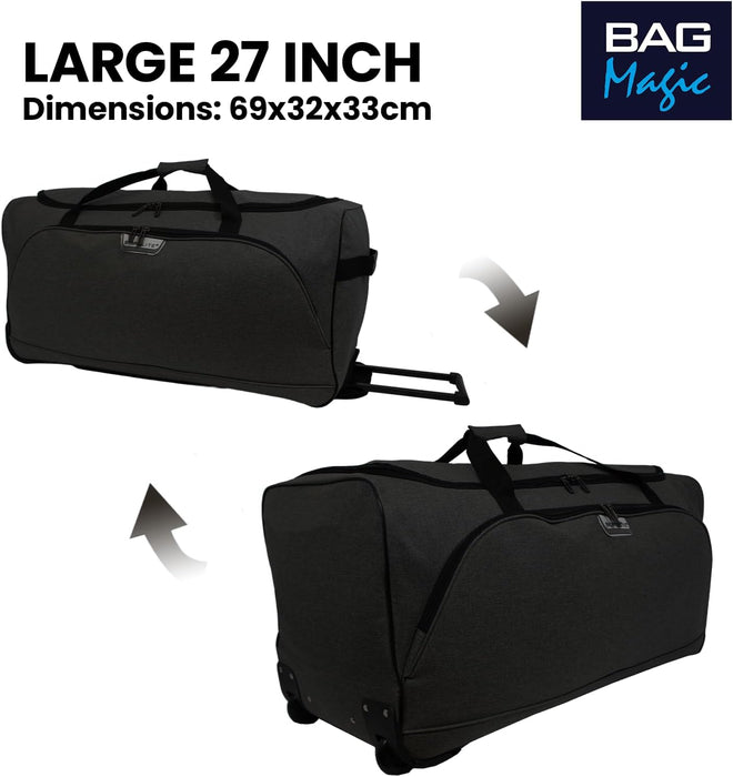 Bordlite Wheeled Holdall Travel Bag – Lightweight 2-Wheel Luggage with Extendable Handle