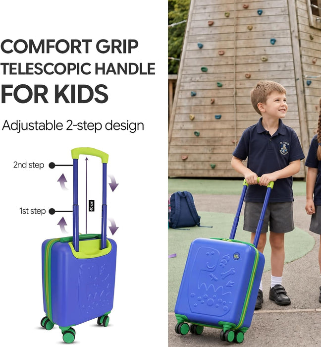 Bordlite Kids Suitcase 40x30x20cm Cabin Luggage - Underseat Travel Case with 360° Spinner Wheels