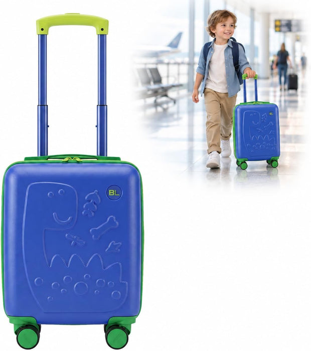 Bordlite Kids Suitcase 40x30x20cm Cabin Luggage - Underseat Travel Case with 360° Spinner Wheels