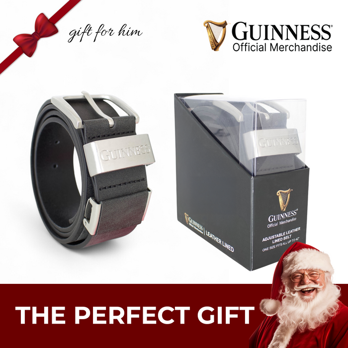 Official Guinness Adjustable Leather Lined Belt – Cut to Fit, One Size S-2XL