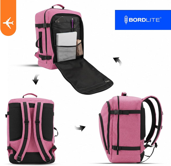 Bordlite Cabin Backpack 45x36x20cm, Underseat Cabin Bag for Ryanair, EasyJet, Wizz Air & 30+ Airlines