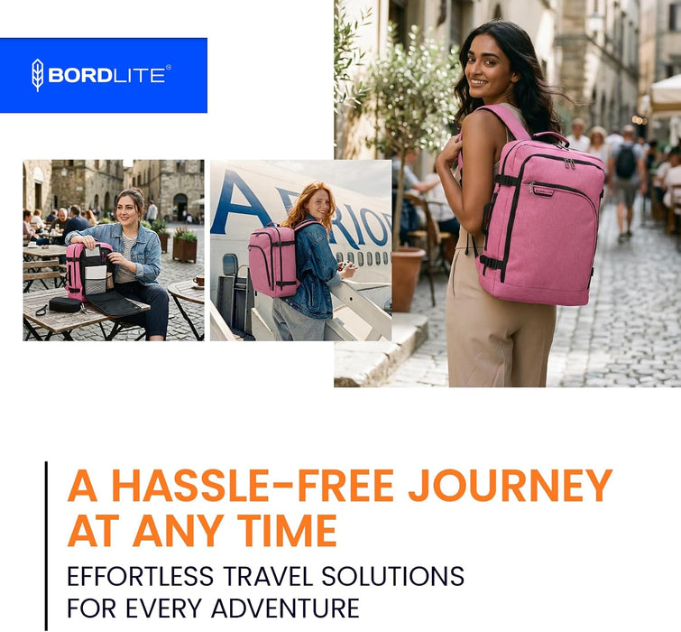Bordlite Cabin Backpack 45x36x20cm, Underseat Cabin Bag for Ryanair, EasyJet, Wizz Air & 30+ Airlines