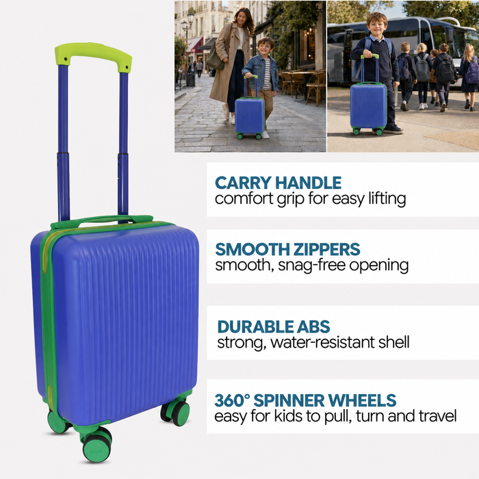 Bordlite Kids Suitcase 40x30x20cm RyanAir Approved Cabin Luggage for Boys & Girls