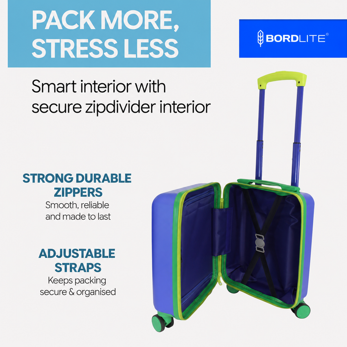 Bordlite Kids Suitcase 40x30x20cm RyanAir Approved Cabin Luggage for Boys & Girls
