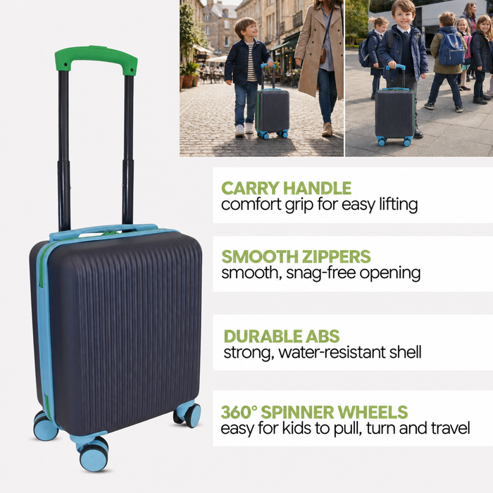Bordlite Kids Suitcase 40x30x20cm RyanAir Approved Cabin Luggage for Boys & Girls
