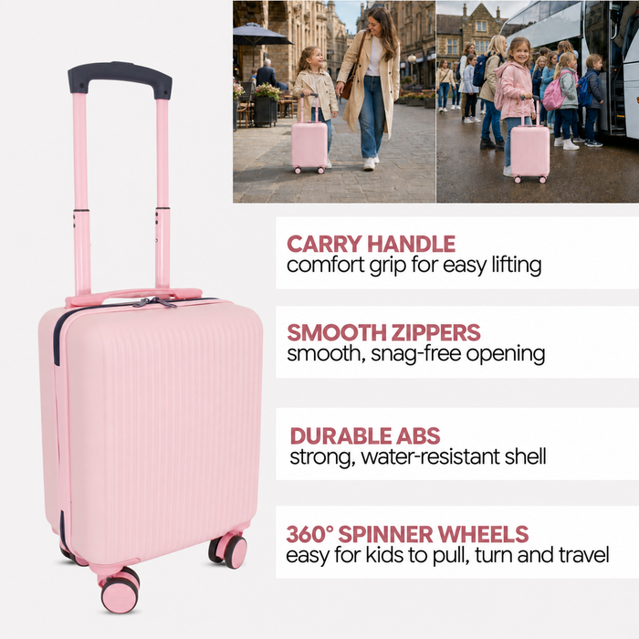 Bordlite Kids Suitcase 40x30x20cm RyanAir Approved Cabin Luggage for Boys & Girls