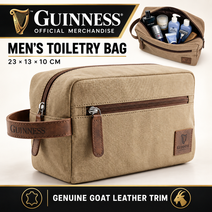 Guinness Official Canvas Men’s Toiletry Bag - 23x13x10cm