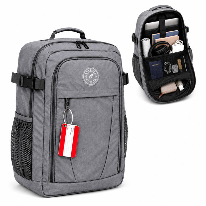 Bordlite Ryanair Cabin Bag 40x30x20cm Under Seat Travel Backpack + Free Luggage Tag