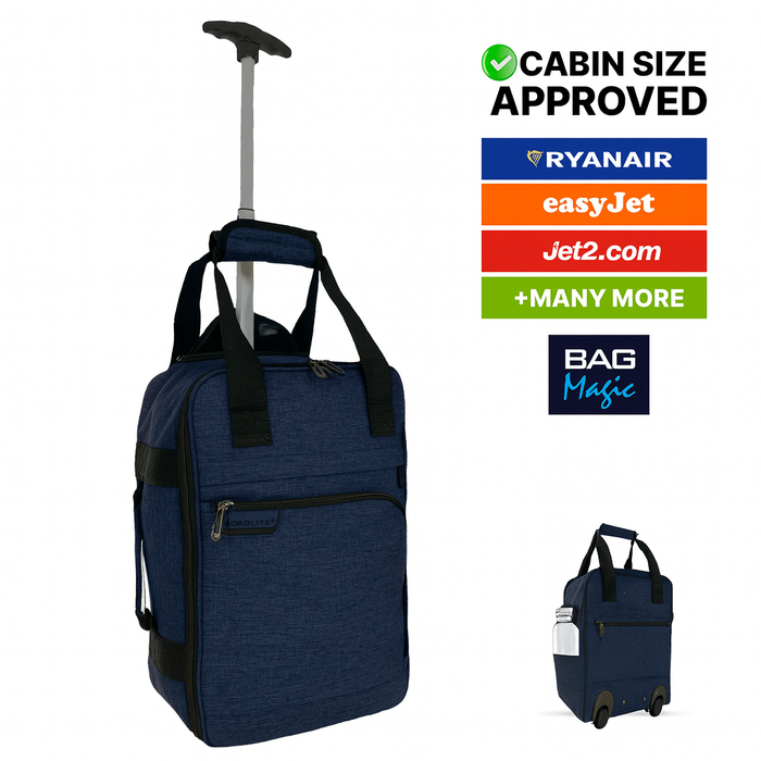 Bordlite Ryanair Approved Cabin Holdall on Wheels 40x25x20cm - Travel Bag with Extendable Handle