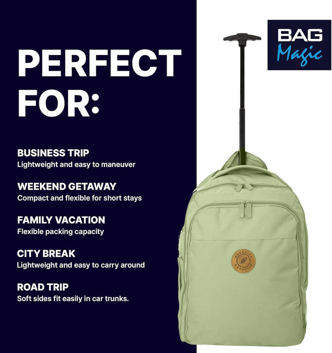 Cabin Approved Wheeled Backpack 50x38x25cm – 2-in-1 Lightweight Trolley Bag & Rucksack on Wheels