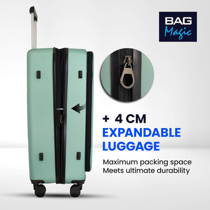 Bordlite 28" Large Suitcase – ABS Hardshell Front Opening Lightweight Luggage with 8x Spinner Wheels, Combo Lock, Telescopic Handle